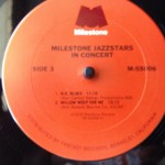 Record label showing the Milestone Logo.